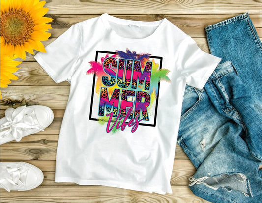 Summer vibes colorful leopard design