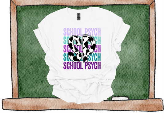 School Psych Shirt or Sweatshirt with Cow print